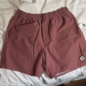 Vuori Men's Athletic Shorts in Mauve Rose